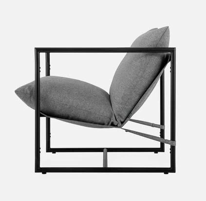 Grey Accent Chair with Black Frame - photo 3