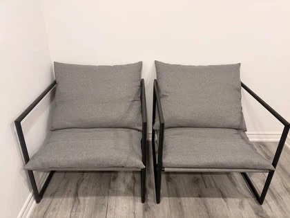 Grey Accent Chair with Black Frame - photo 5