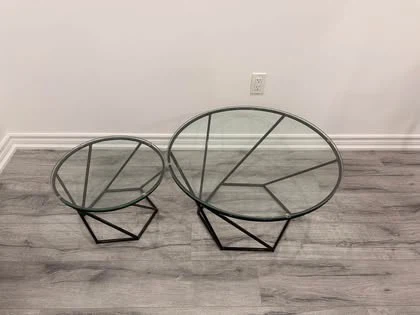 Set of 2 Modern Geometric Coffee Tables