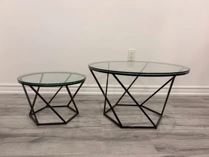 Set of 2 Modern Geometric Coffee Tables - photo 2
