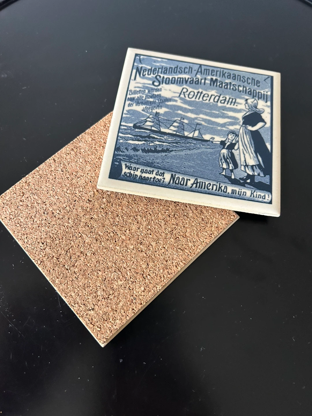Vintage Holland America Line Ceramic Tile Coasters Set of 2 - photo 3