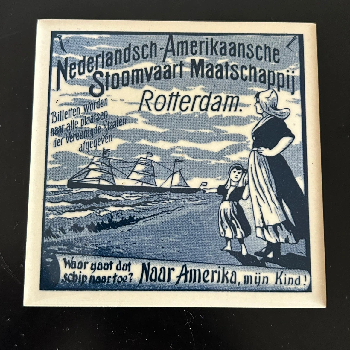 Vintage Holland America Line Ceramic Tile Coasters Set of 2 - photo 4