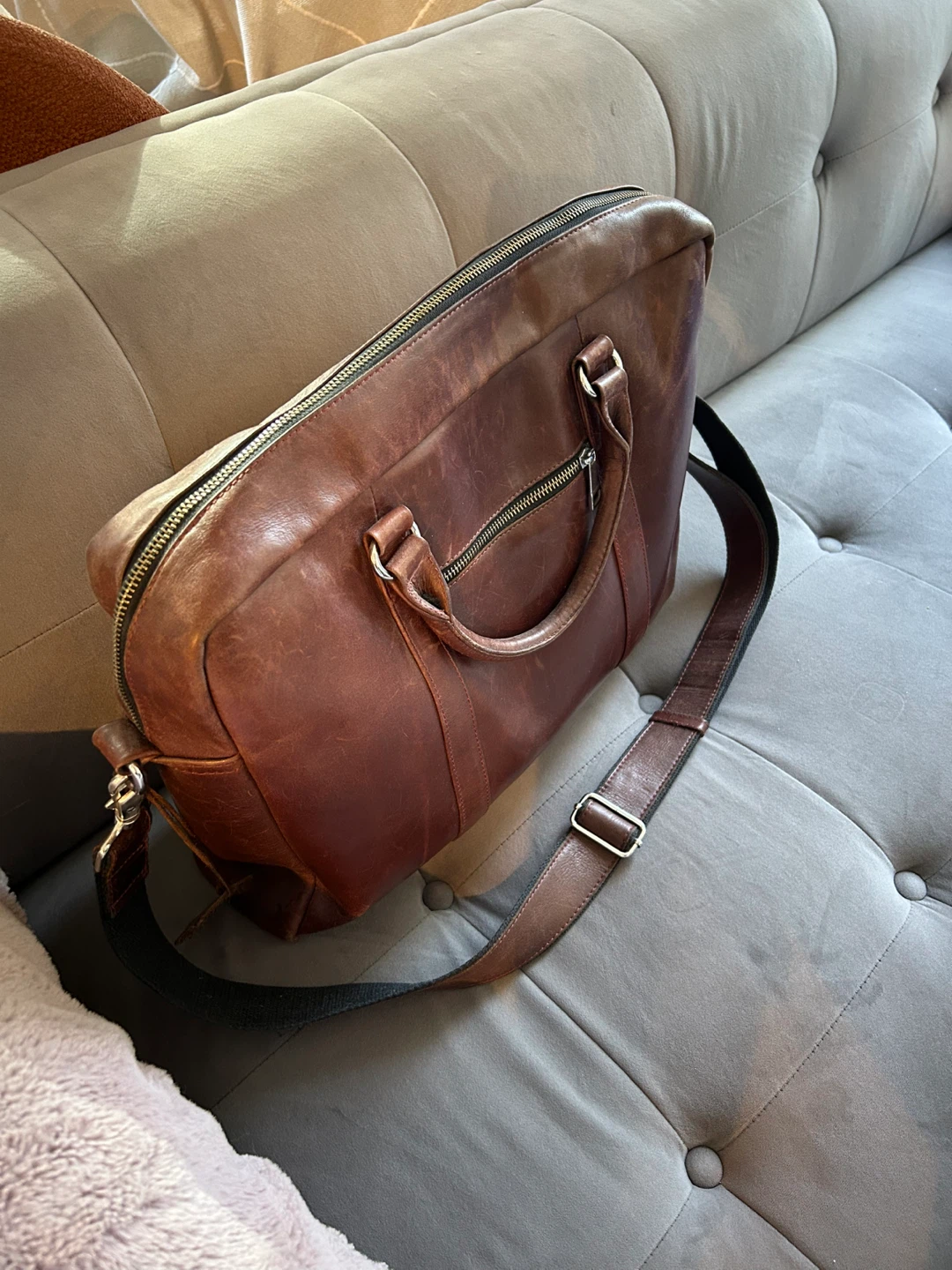 Brown Leather Office Bag - photo 2