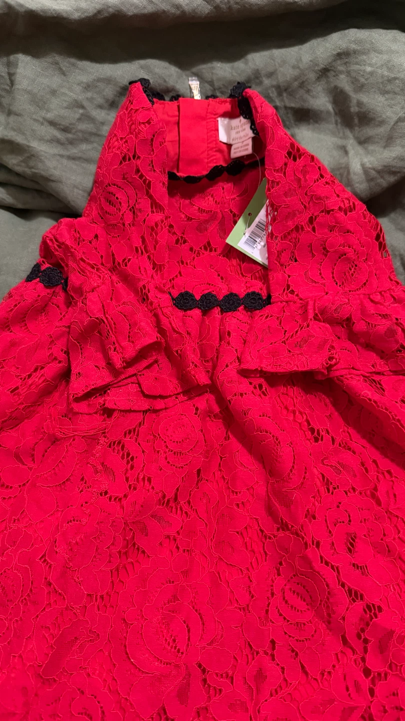 Kate Spade Red Lace Dress with Black Trim - photo 2