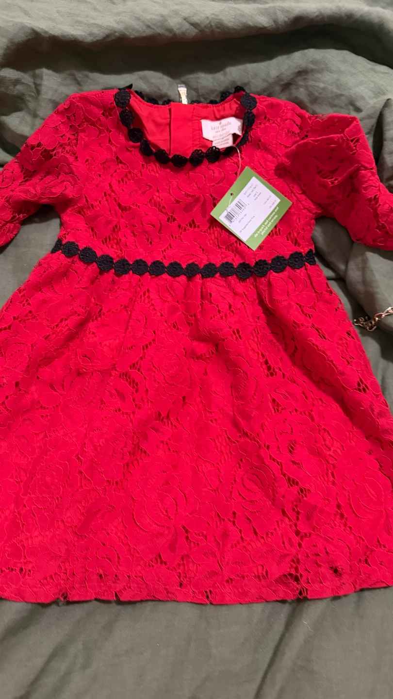 Kate Spade Red Lace Dress with Black Trim - photo 3