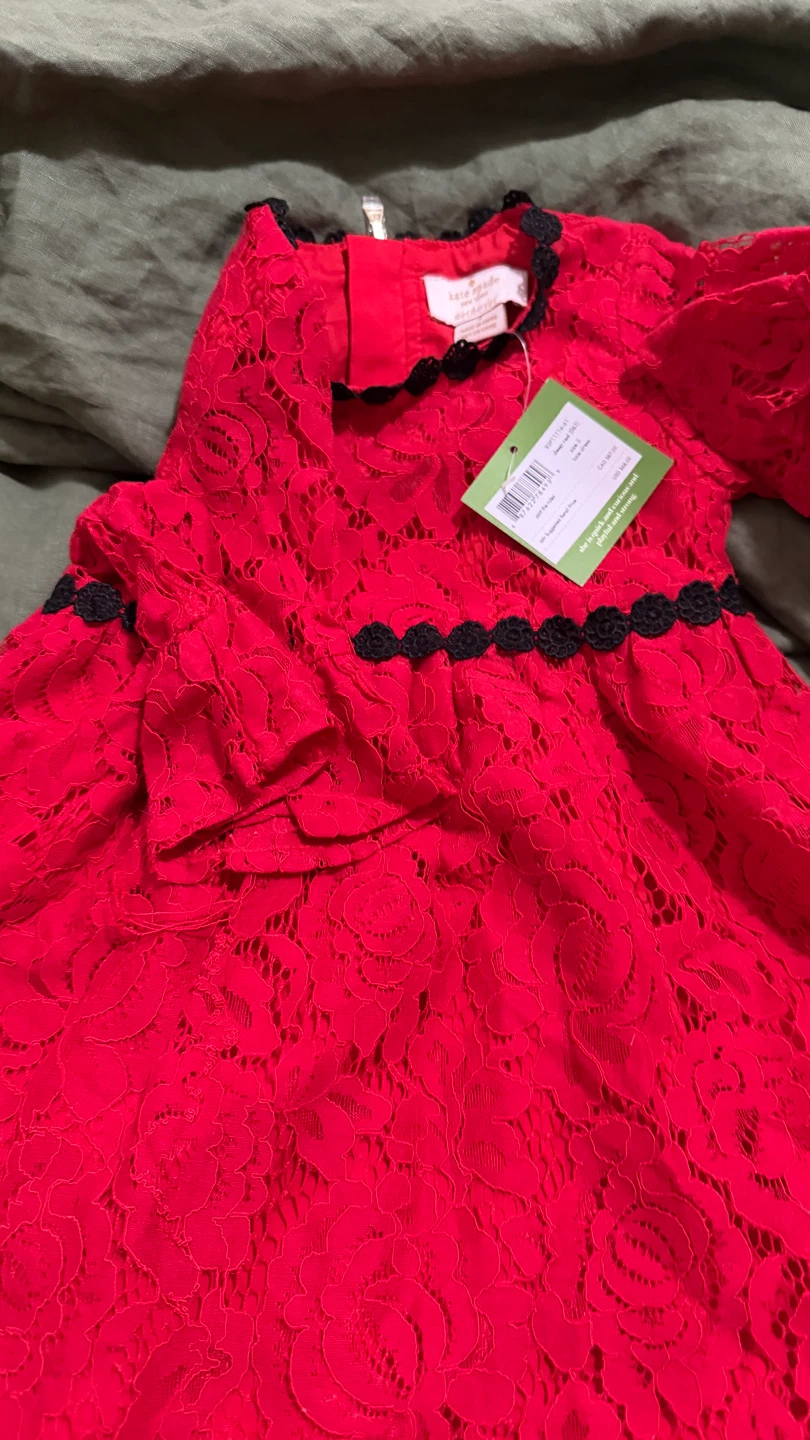 Kate Spade Red Lace Dress with Black Trim - photo 4