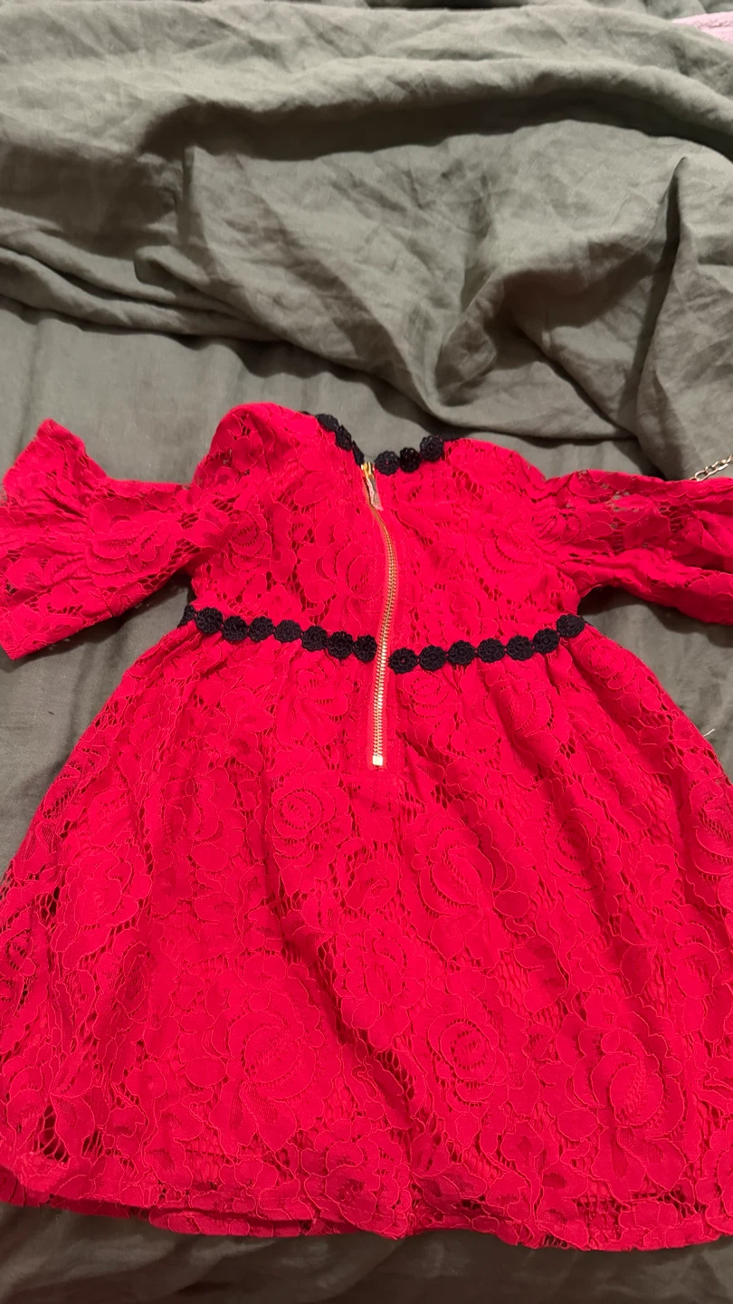 Kate Spade Red Lace Dress with Black Trim - photo 5