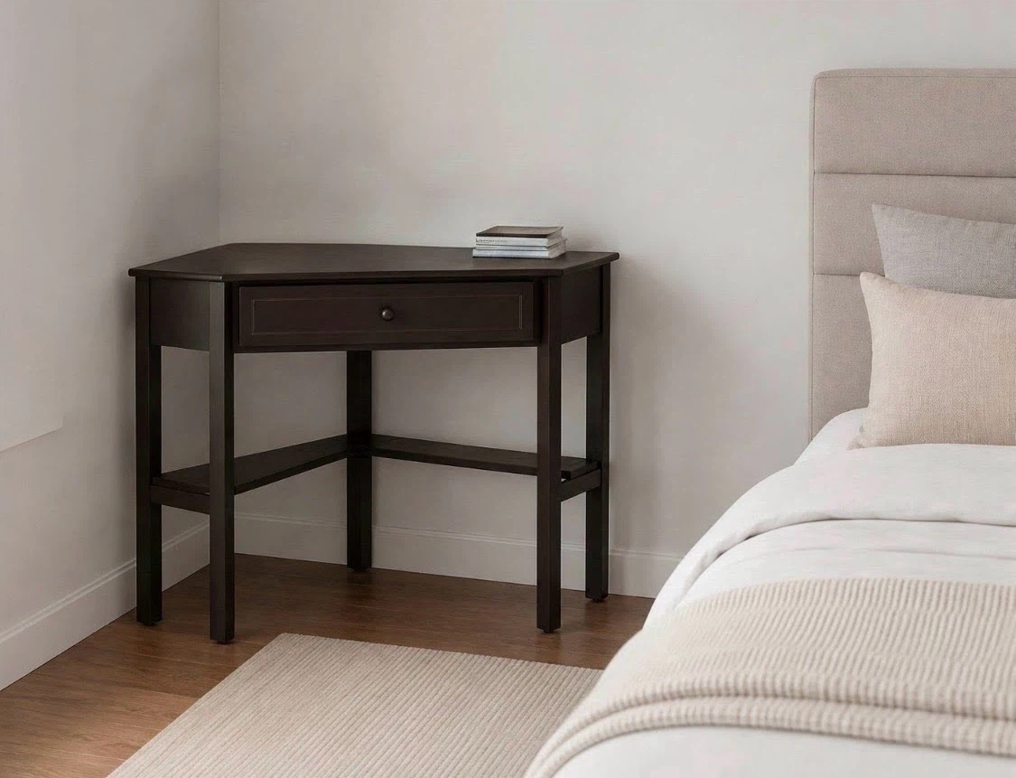 New Corner Desk with Storage Espresso Space Saver