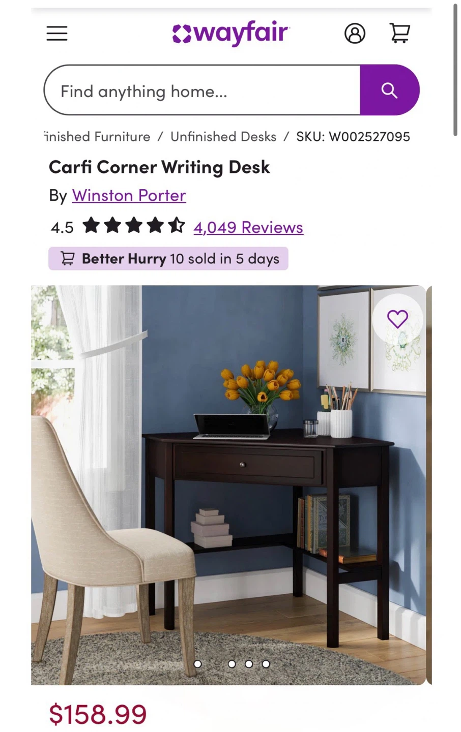 New Corner Desk with Storage Espresso Space Saver - photo 2