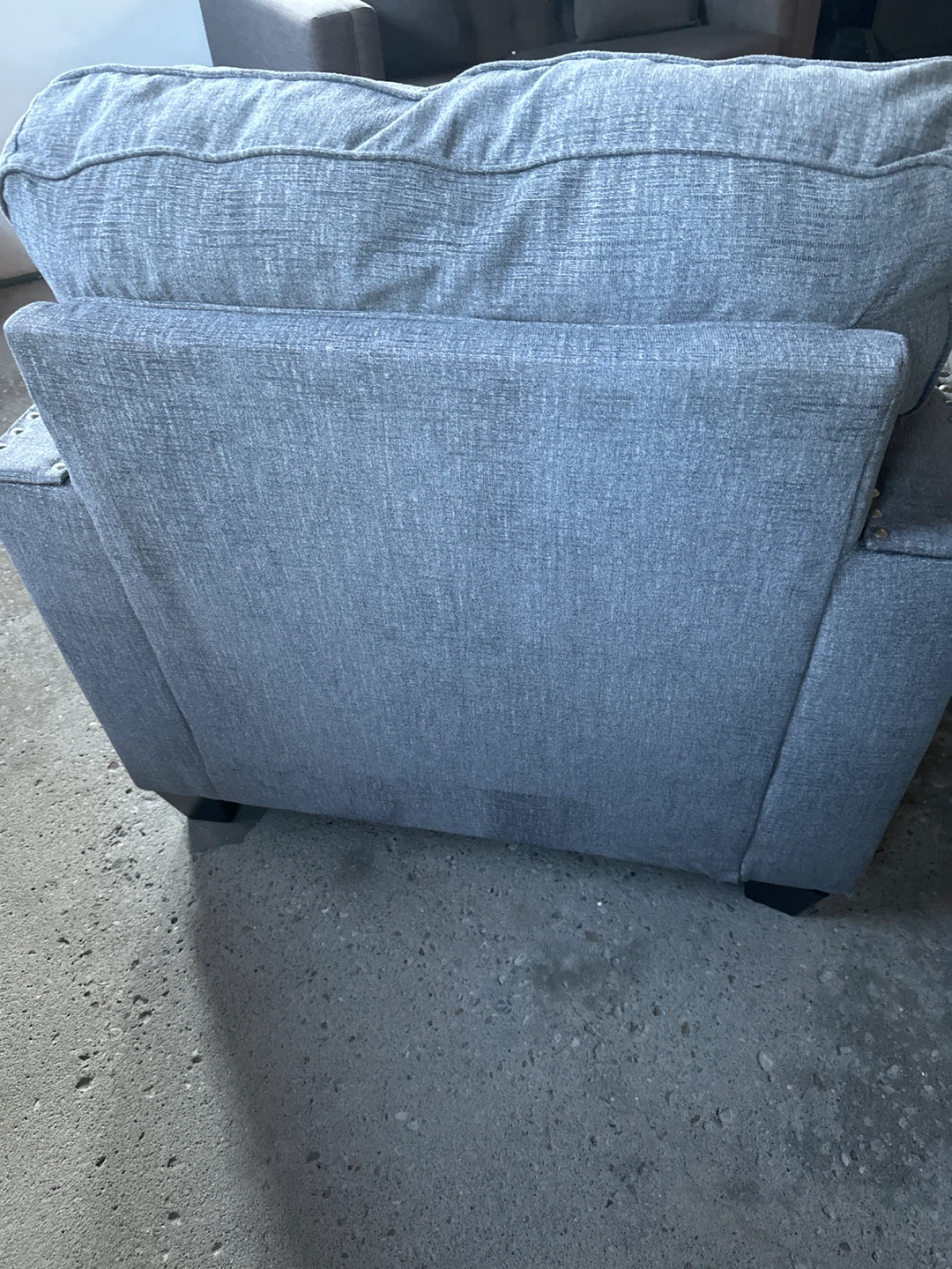 Grey Fabric Accent Chair with Nailhead Trim - photo 3