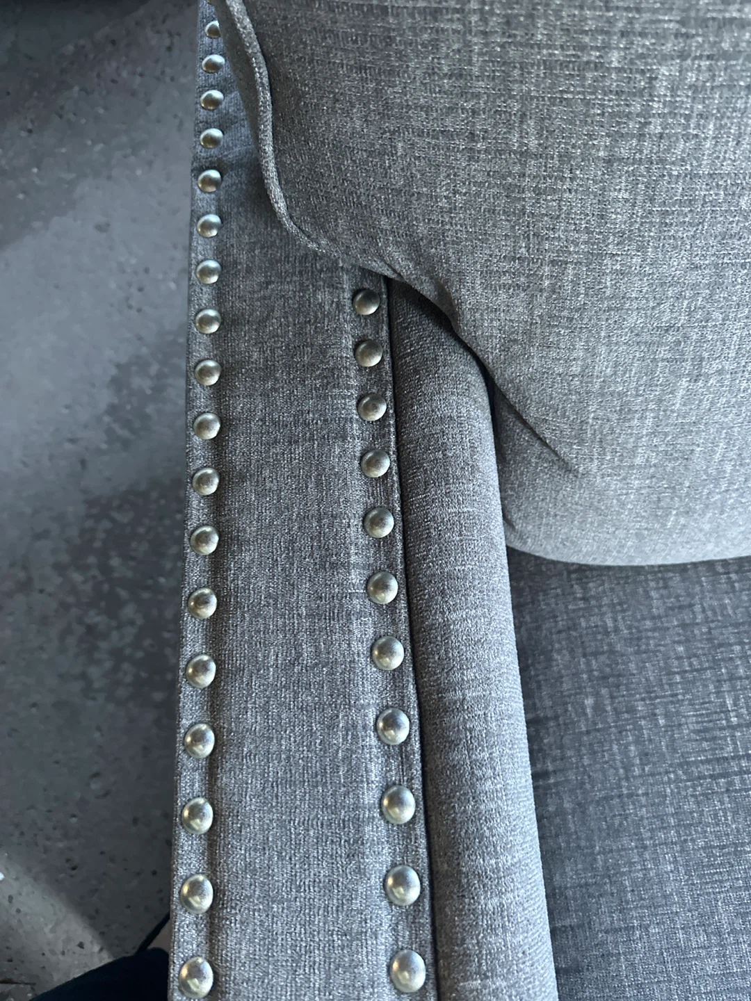 Grey Fabric Accent Chair with Nailhead Trim - photo 4