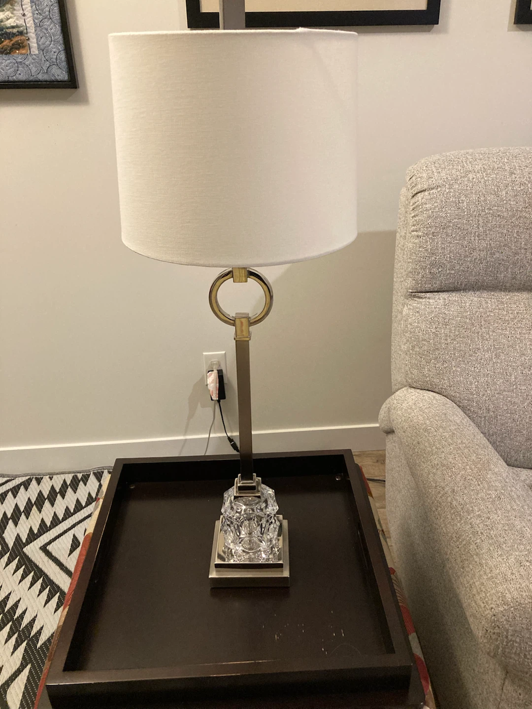 Table Lamp with Crystal Base