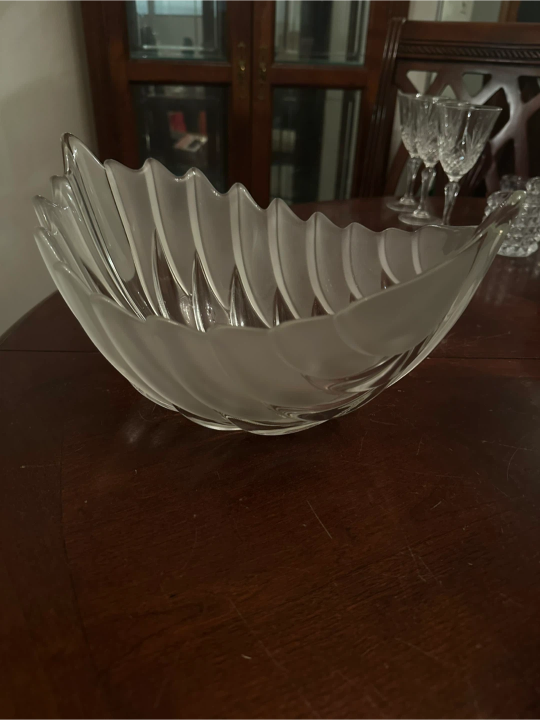 Frosted Glass Serving Bowl