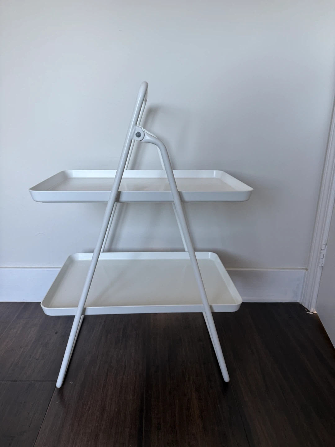 White 2-Tier Serving Cart