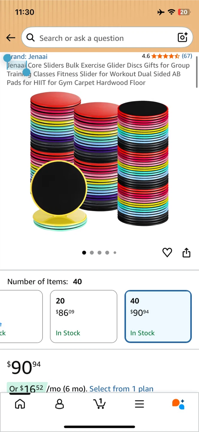 Jenaai Core Sliders Fitness Discs (40 Pack) - photo 3