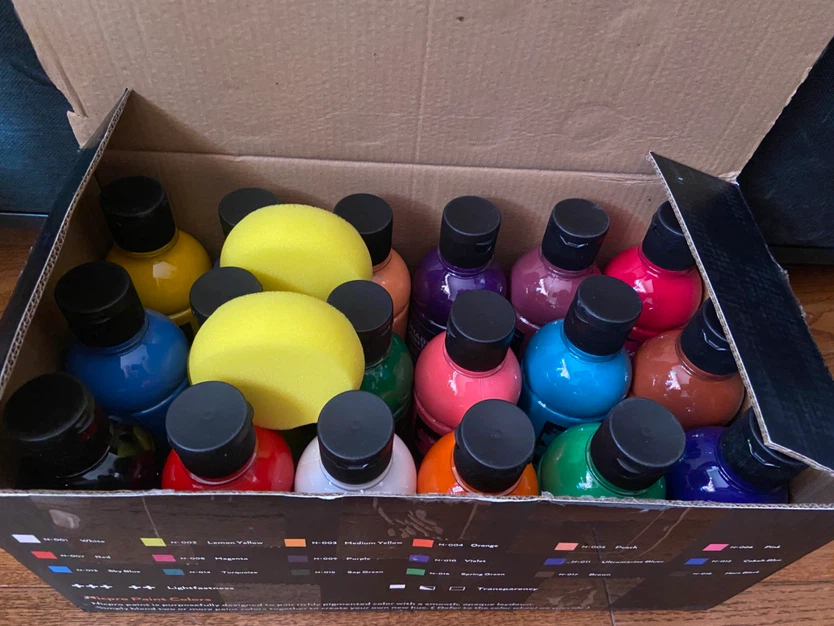 Nicpro Washable Paint Set - 18 Colours, 250ml Bottles - photo 4