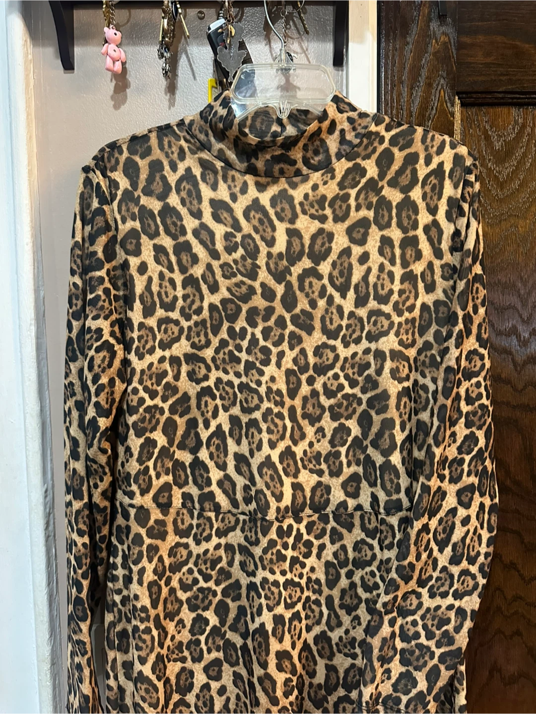 Nina Parker Leopard Print Mock Neck Long Sleeve Dress - photo 2