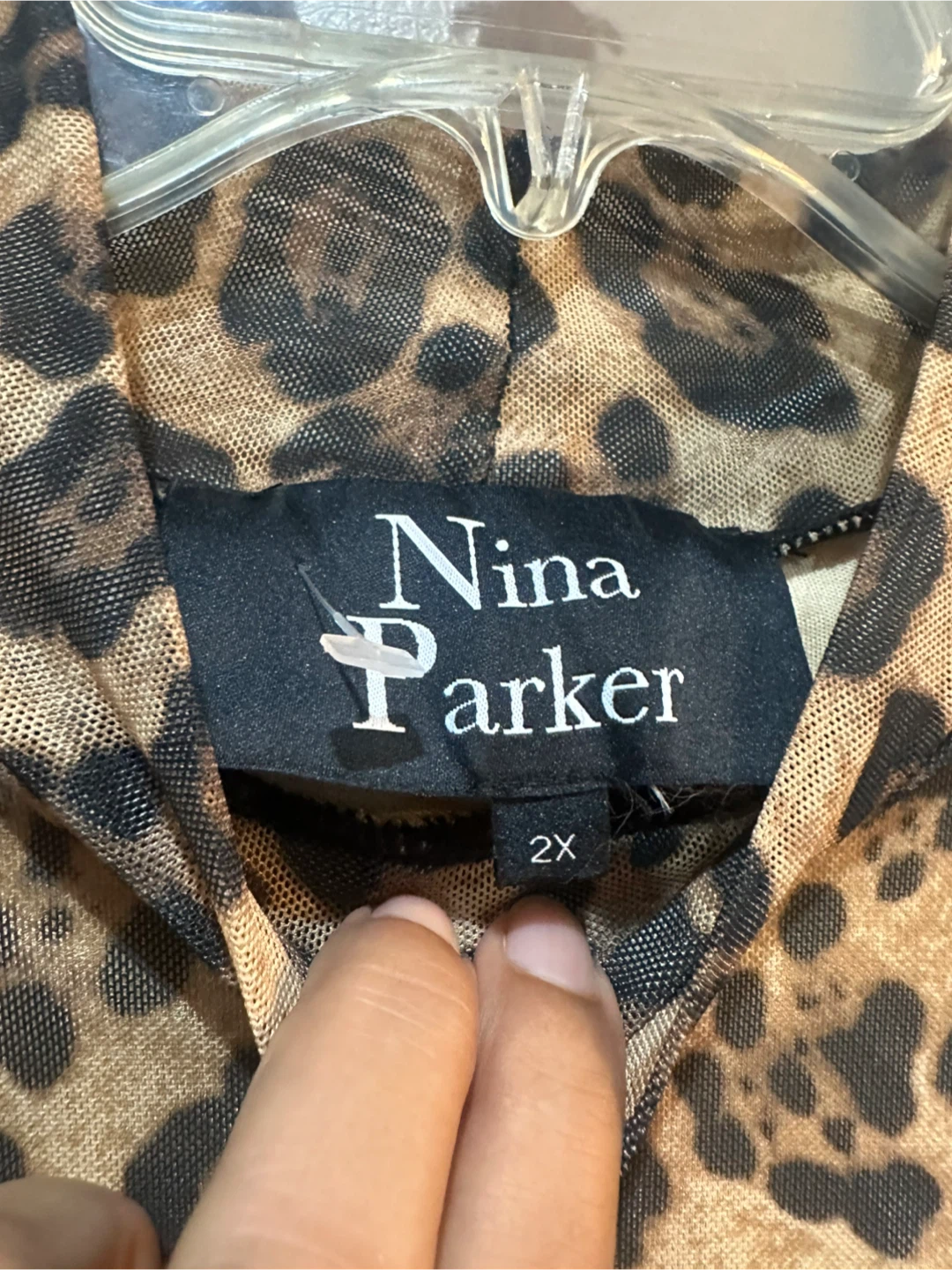 Nina Parker Leopard Print Mock Neck Long Sleeve Dress - photo 3