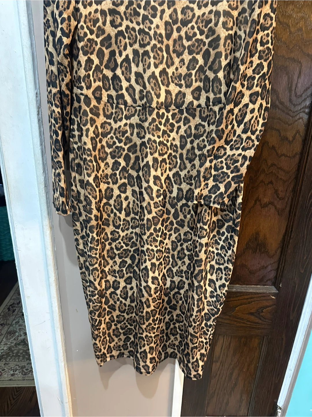Nina Parker Leopard Print Mock Neck Long Sleeve Dress - photo 4