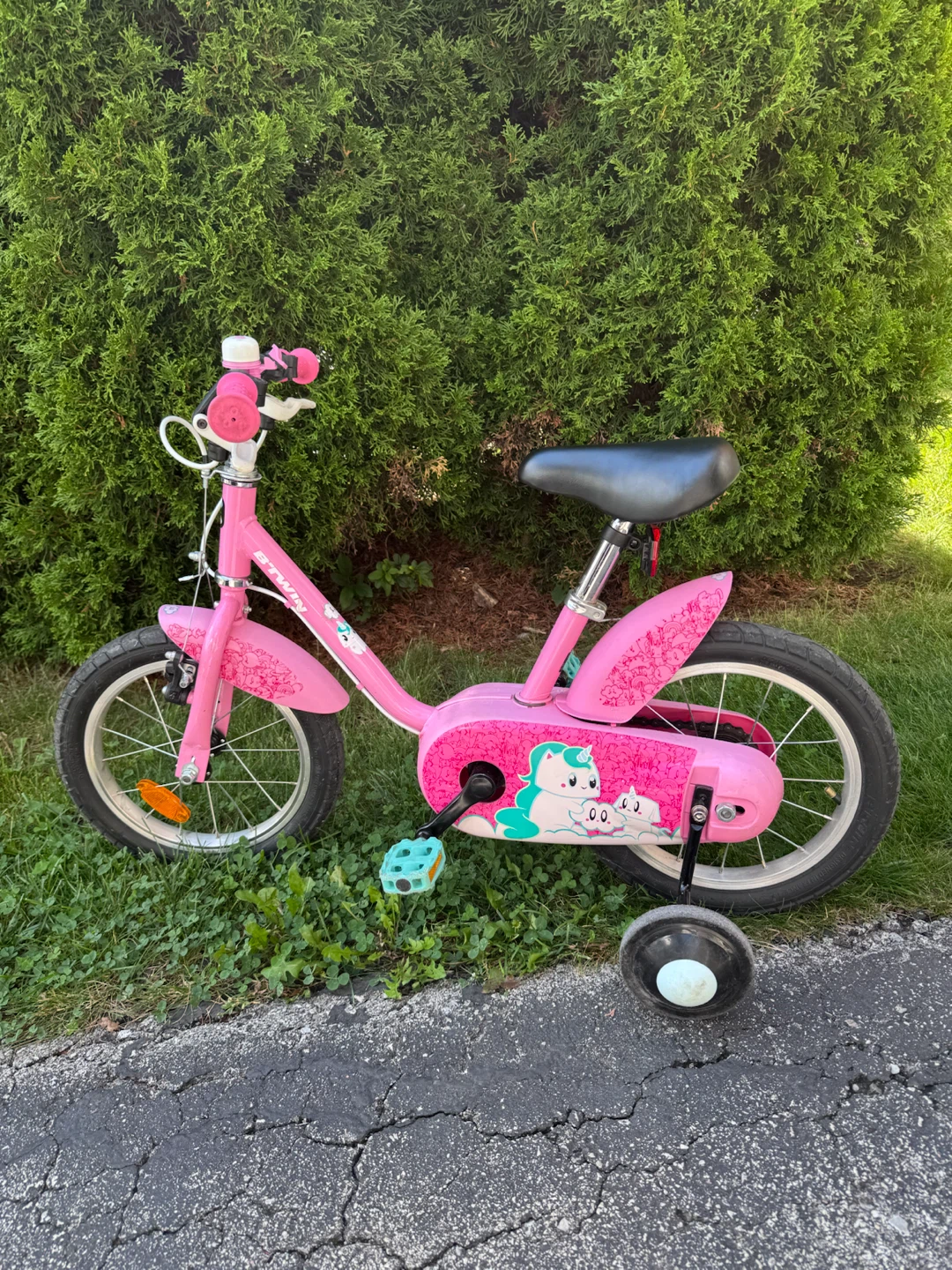 B'Twin Kids' Pink Bicycle 14”