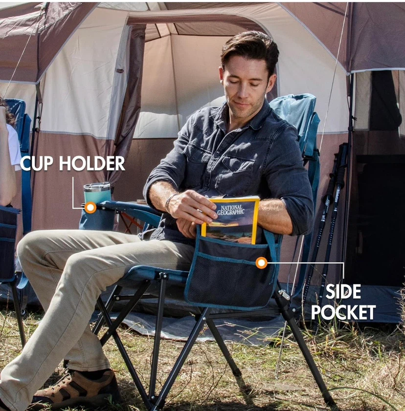 Coastal Folding Camping Chair with Cup Holder - photo 2