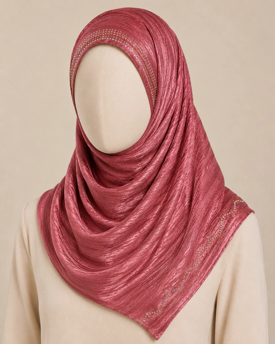 Sparkly Hijab Scarf with Rhinestone Trim