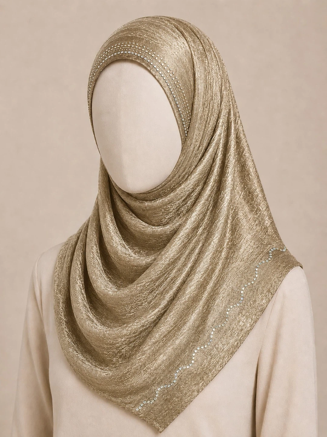 Sparkly Hijab Scarf with Rhinestone Trim - photo 5