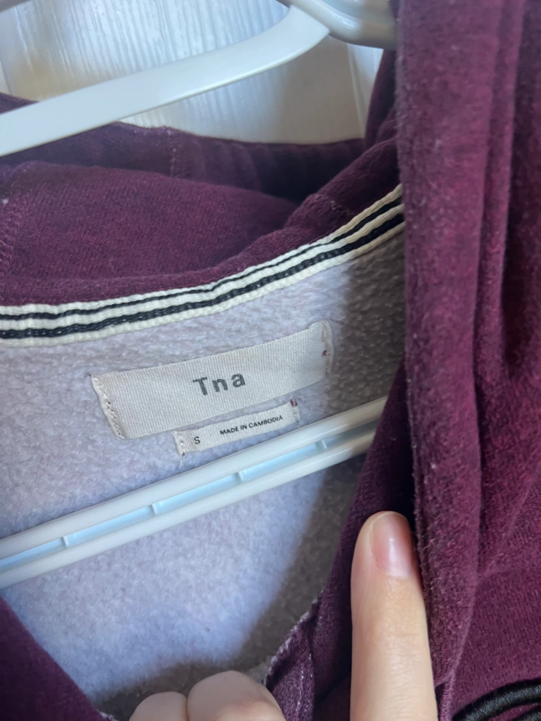 Tna Burgundy Hoodie Size S - photo 2