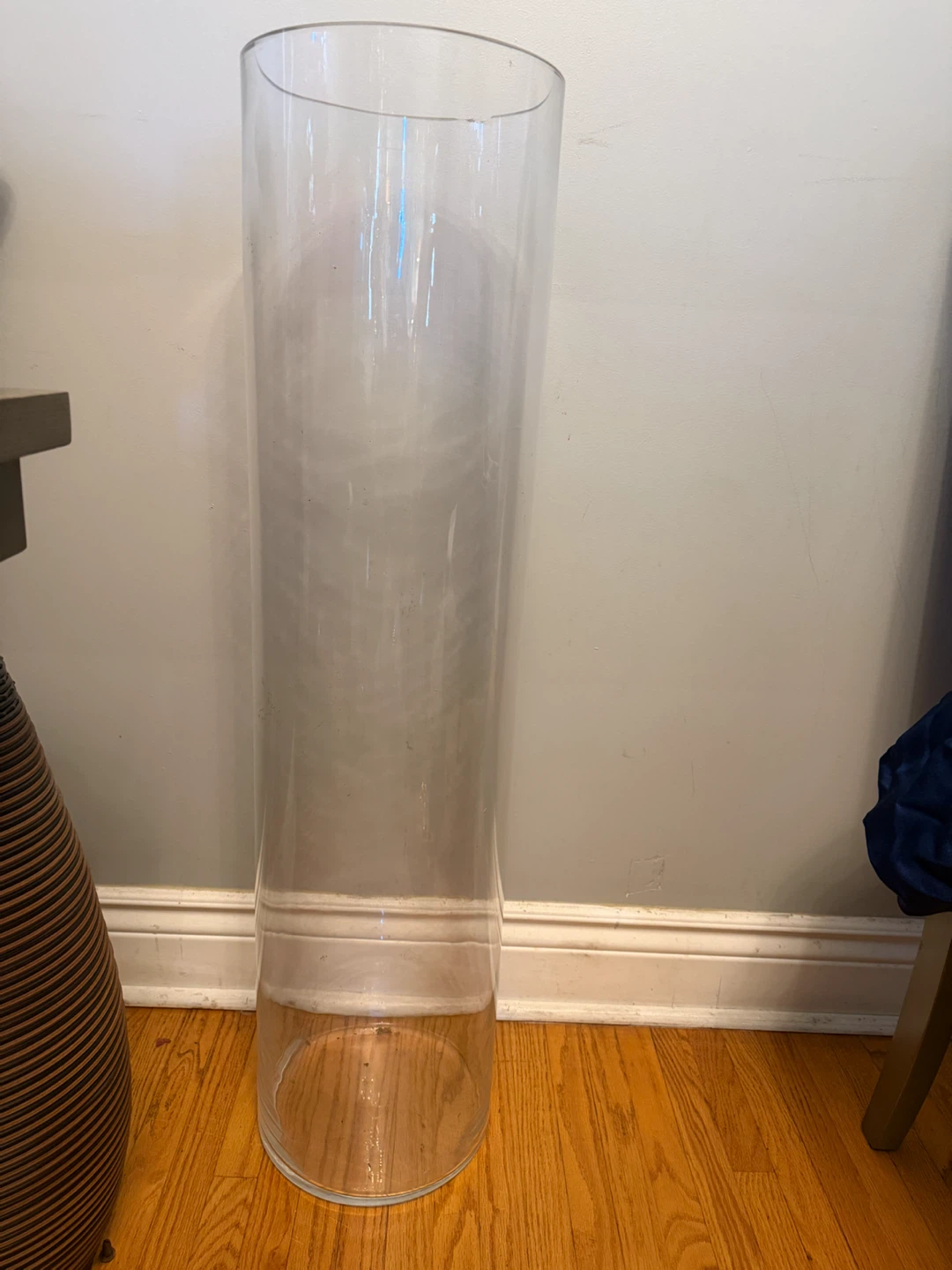 Tall Clear Glass Cylinder Vase - photo 2