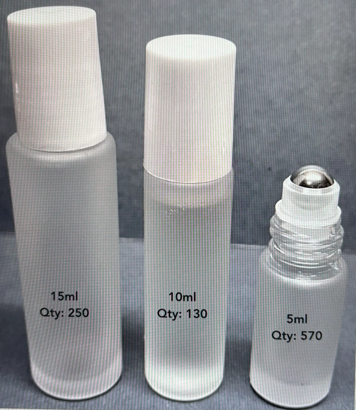 Empty Frosted Glass Roller Bottles - Assorted Sizes