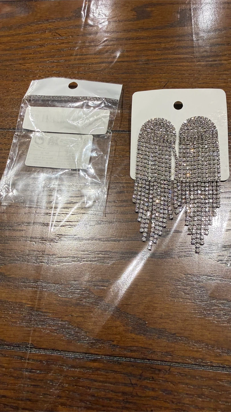 Rhinestone Tassel Drop Earrings