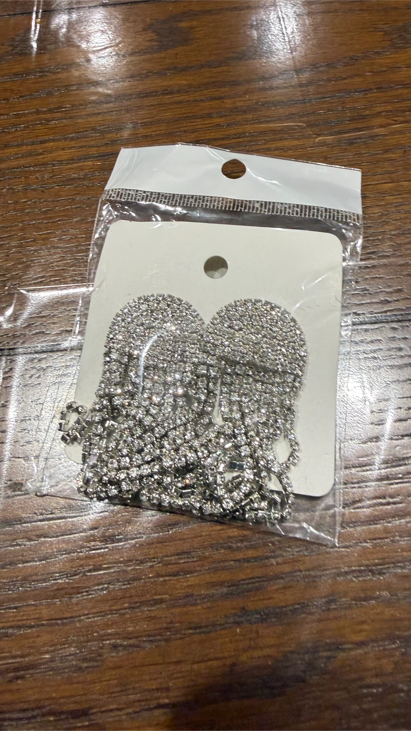 Rhinestone Tassel Drop Earrings - photo 3