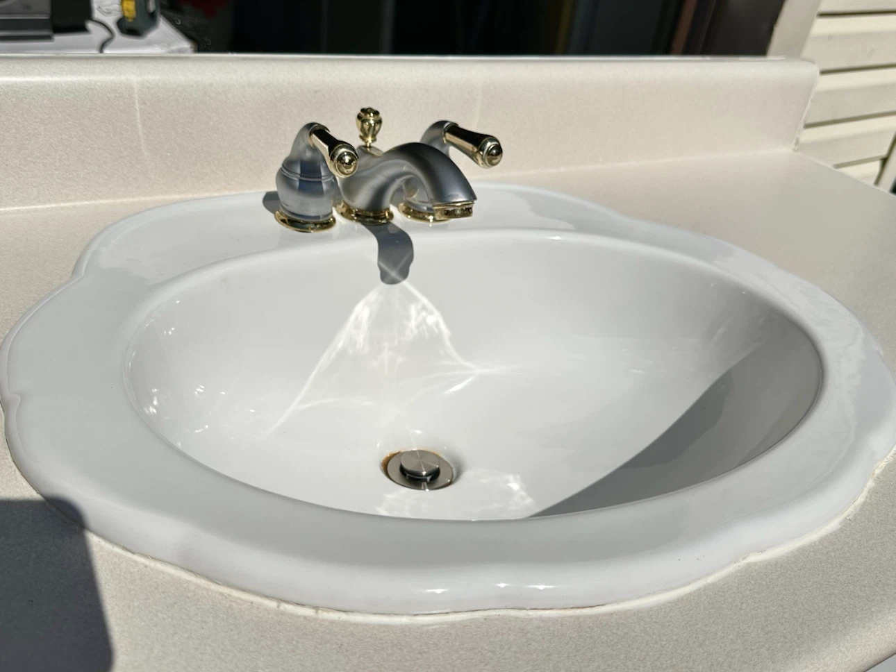 White Bathroom Vanity with Sink and Faucet - photo 3