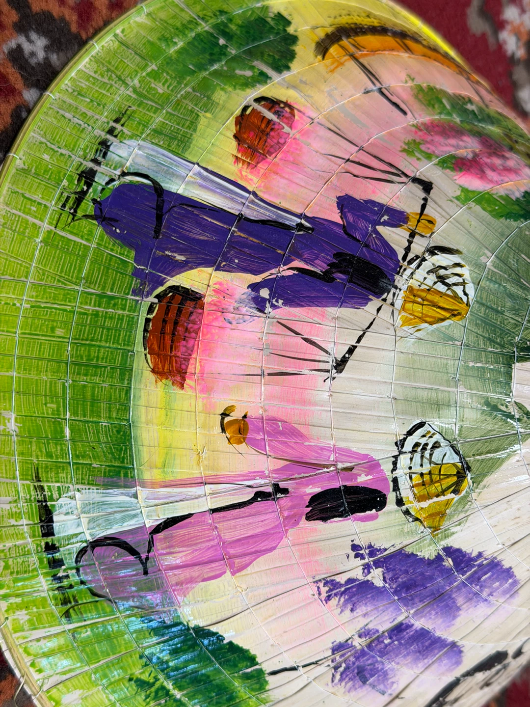 Hand-Painted Asian Conical Hat - photo 4