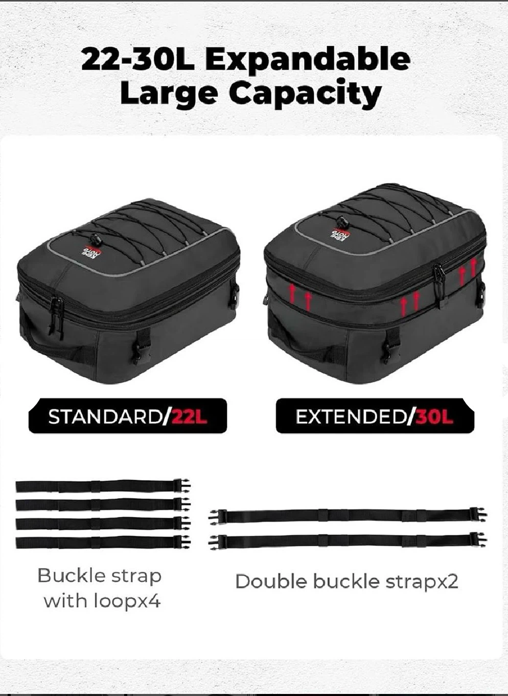 KEMIMOTO Expandable Motorcycle Tail Bag 22-30L - photo 2