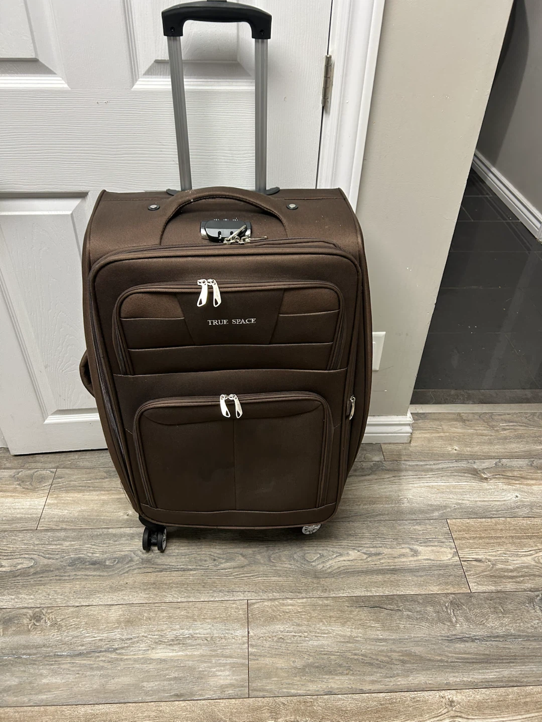 True Space Brown Rolling Suitcase