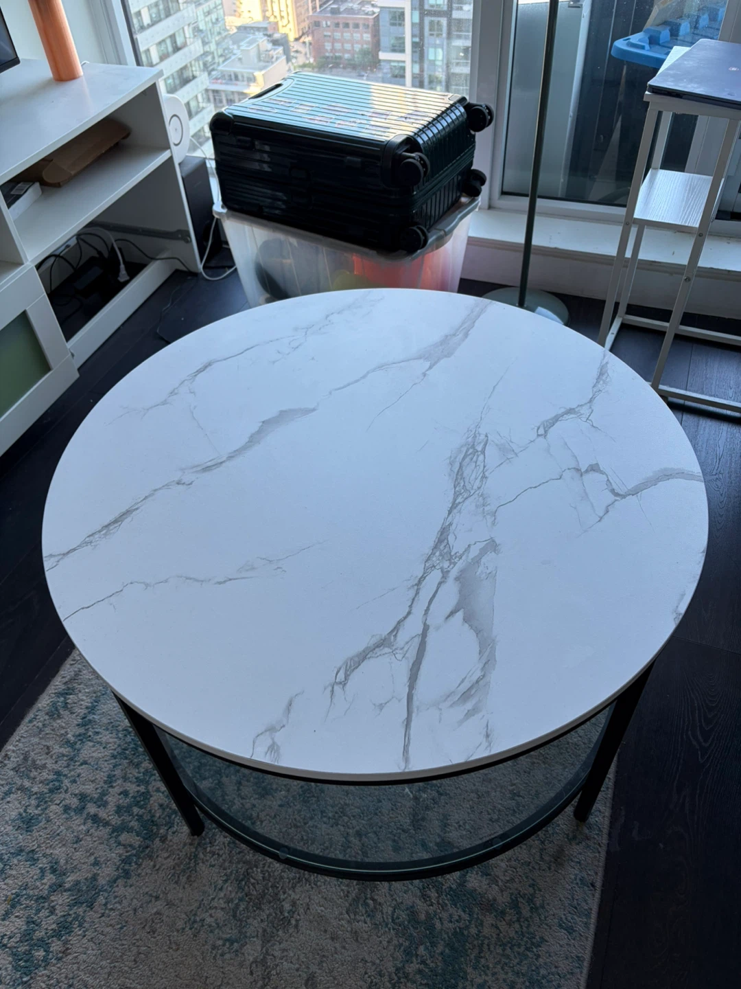 Round Coffee Table with Storage