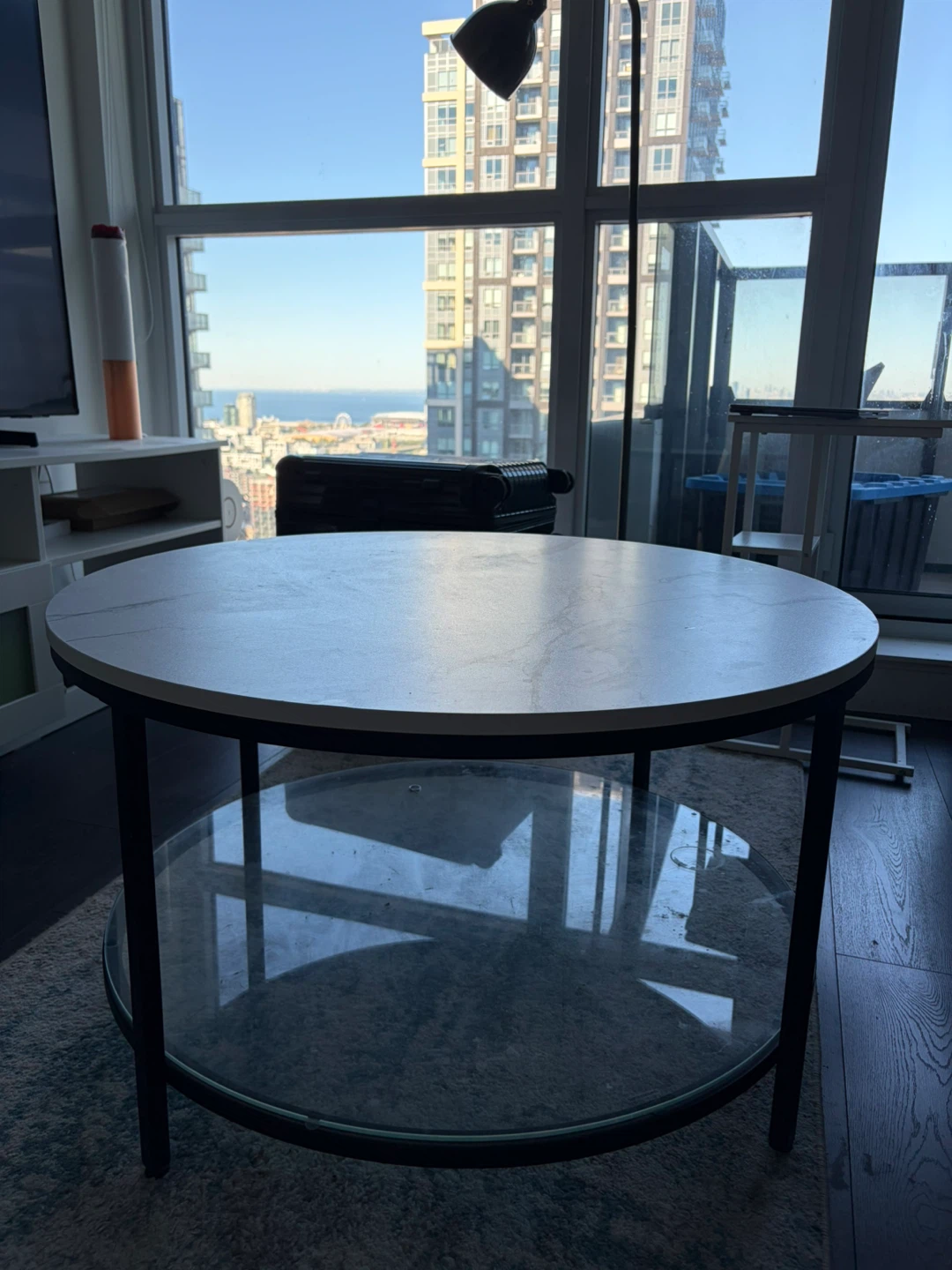 Round Coffee Table with Storage - photo 2