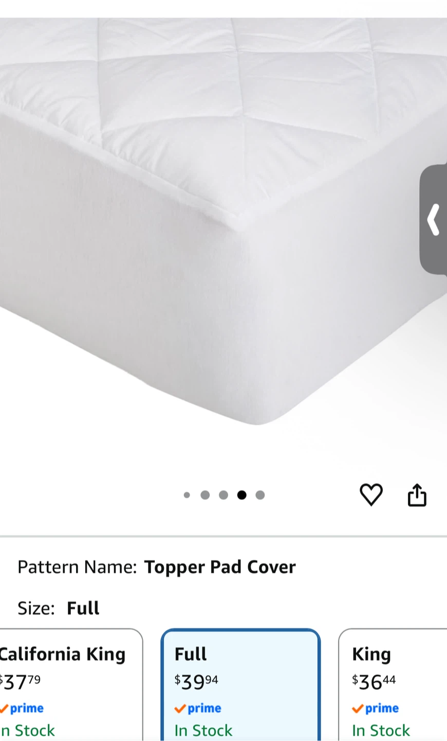 NIB- Hypoallergenic Quilting Mattress Topper  - Full Size