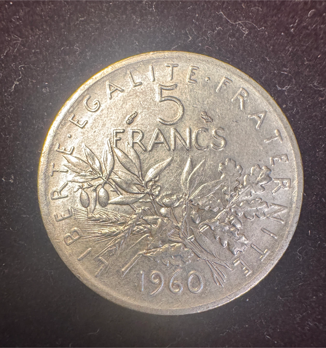 France 5 Francs Silver Coin 1960 - photo 2