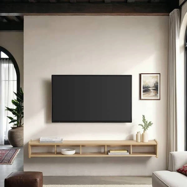 New Large Sleek Floating TV Media Entertainment Stand - photo 4