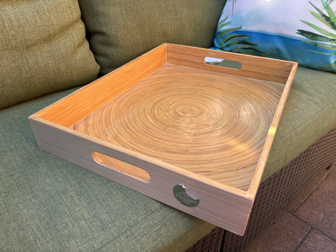 Bamboo Serving Tray with Handles