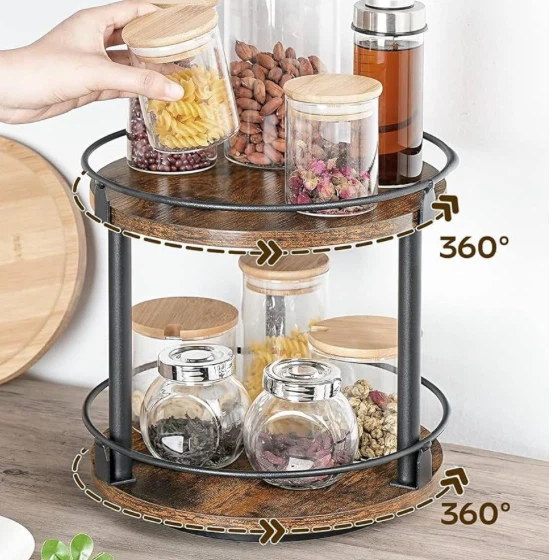 2-Tier Rotating Storage Organizer Rack