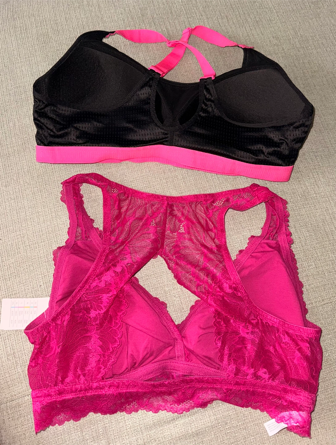 2 Sports Bras - Black & Pink Lace - photo 2