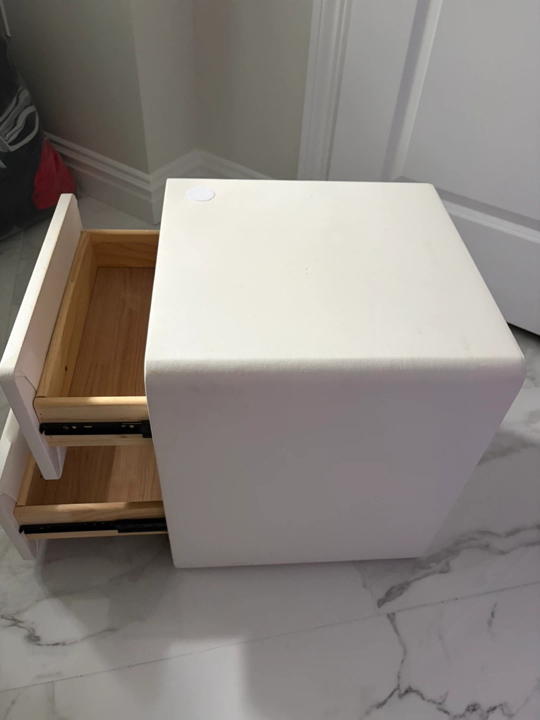 White Two-Drawer Side Table - photo 2