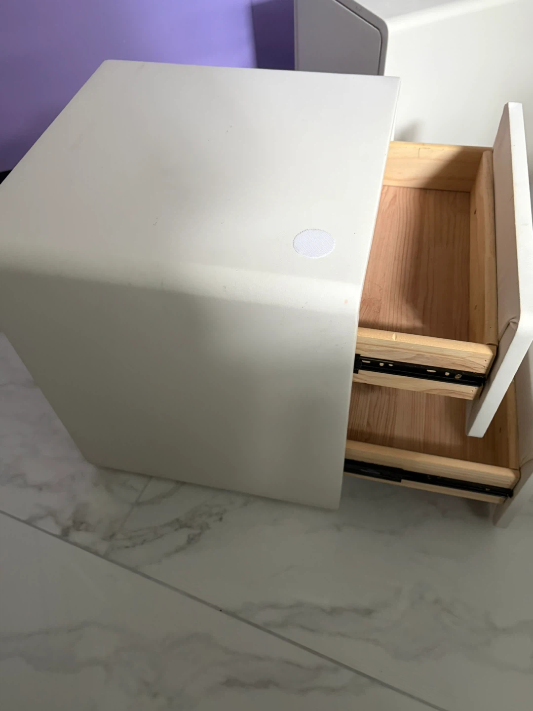 White Two-Drawer Side Table - photo 3