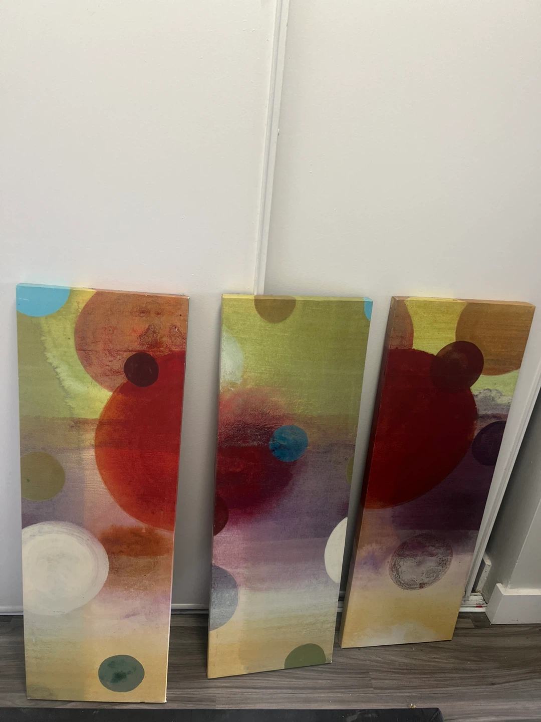 3-Piece .Triptych Wall Art - Abstract Circles Design