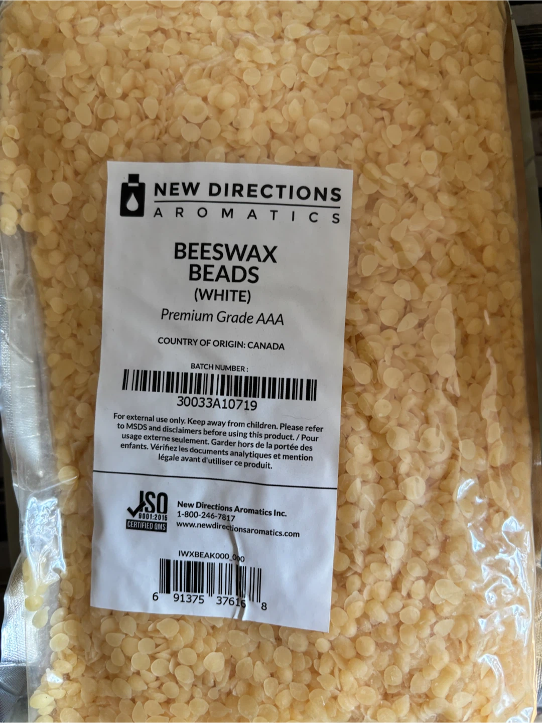 New Directions Aromatics White Beeswax Beads