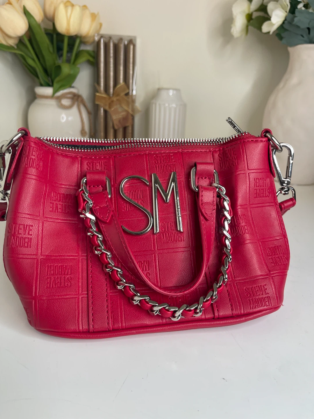 Steve Madden Pink Embossed Satchel Handbag - photo 2