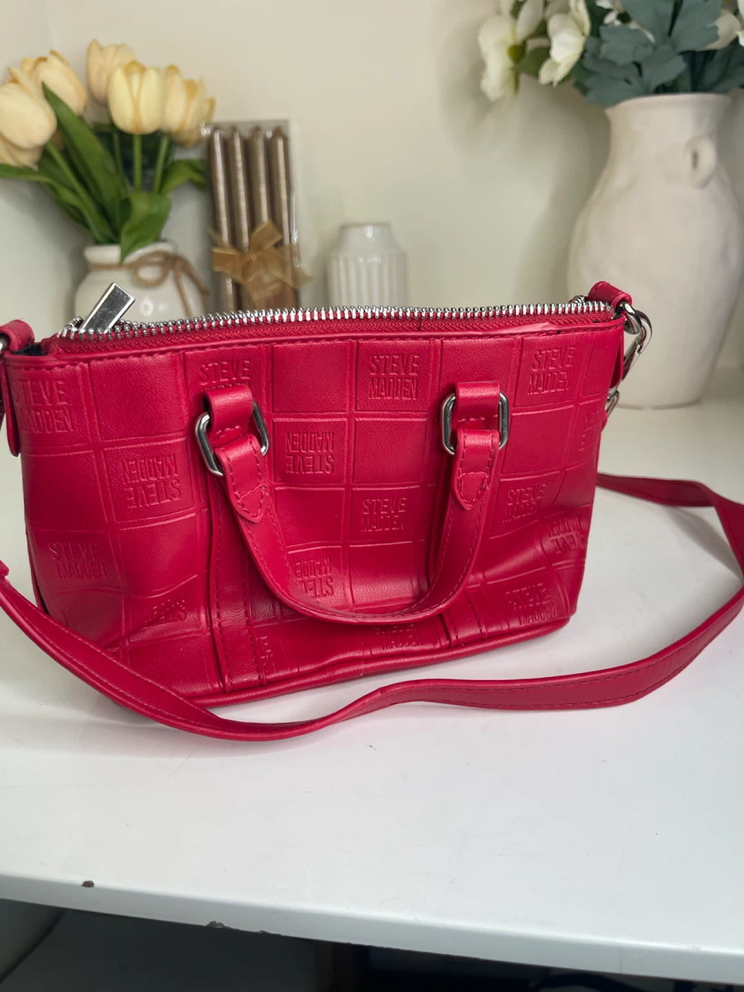 Steve Madden Pink Embossed Satchel Handbag - photo 3